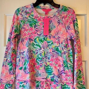 Lilly Pulitzer Pink and Green Floral Top